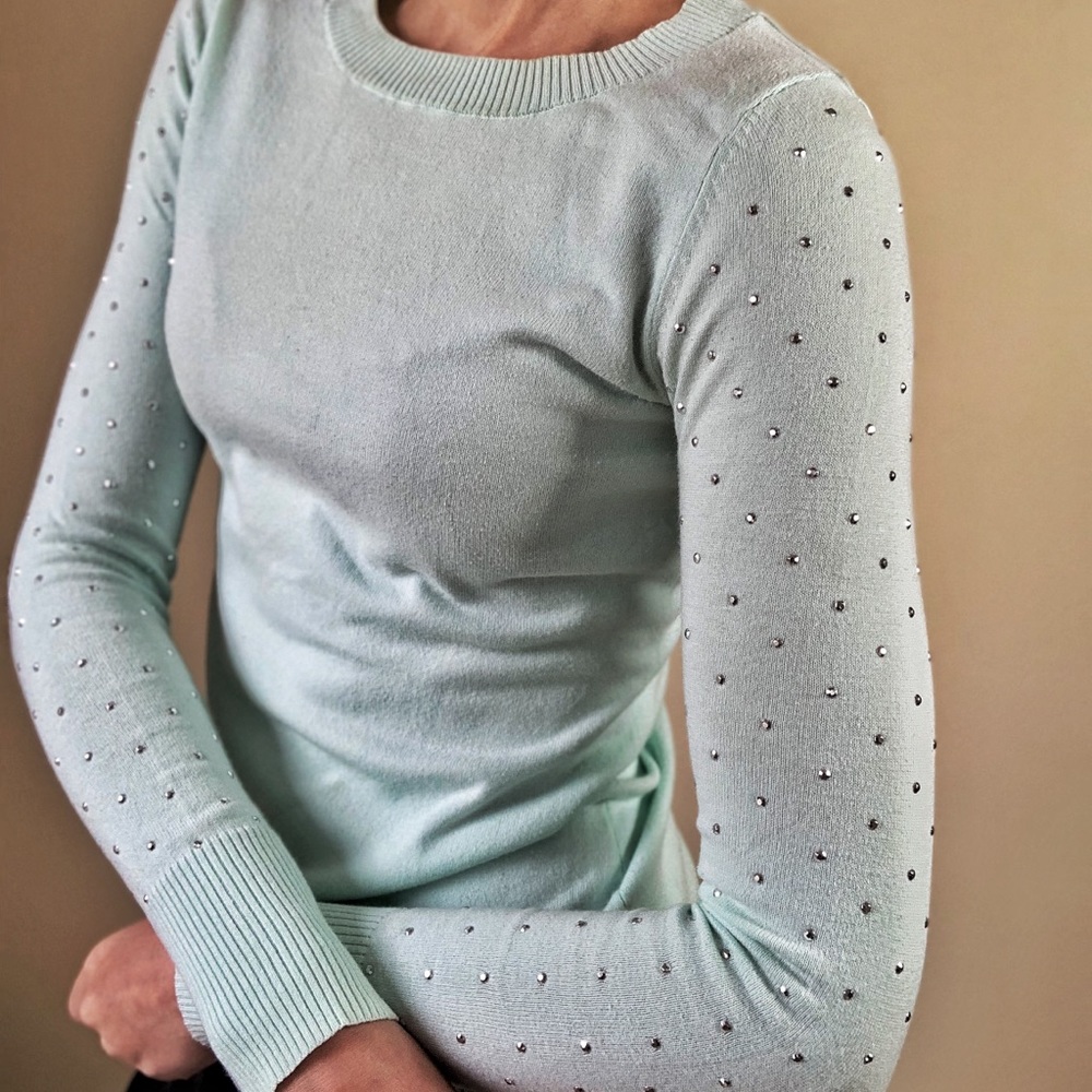 Express Mint Sweater with bling